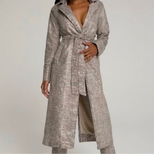 good american snakeskin trench coat duster nwt